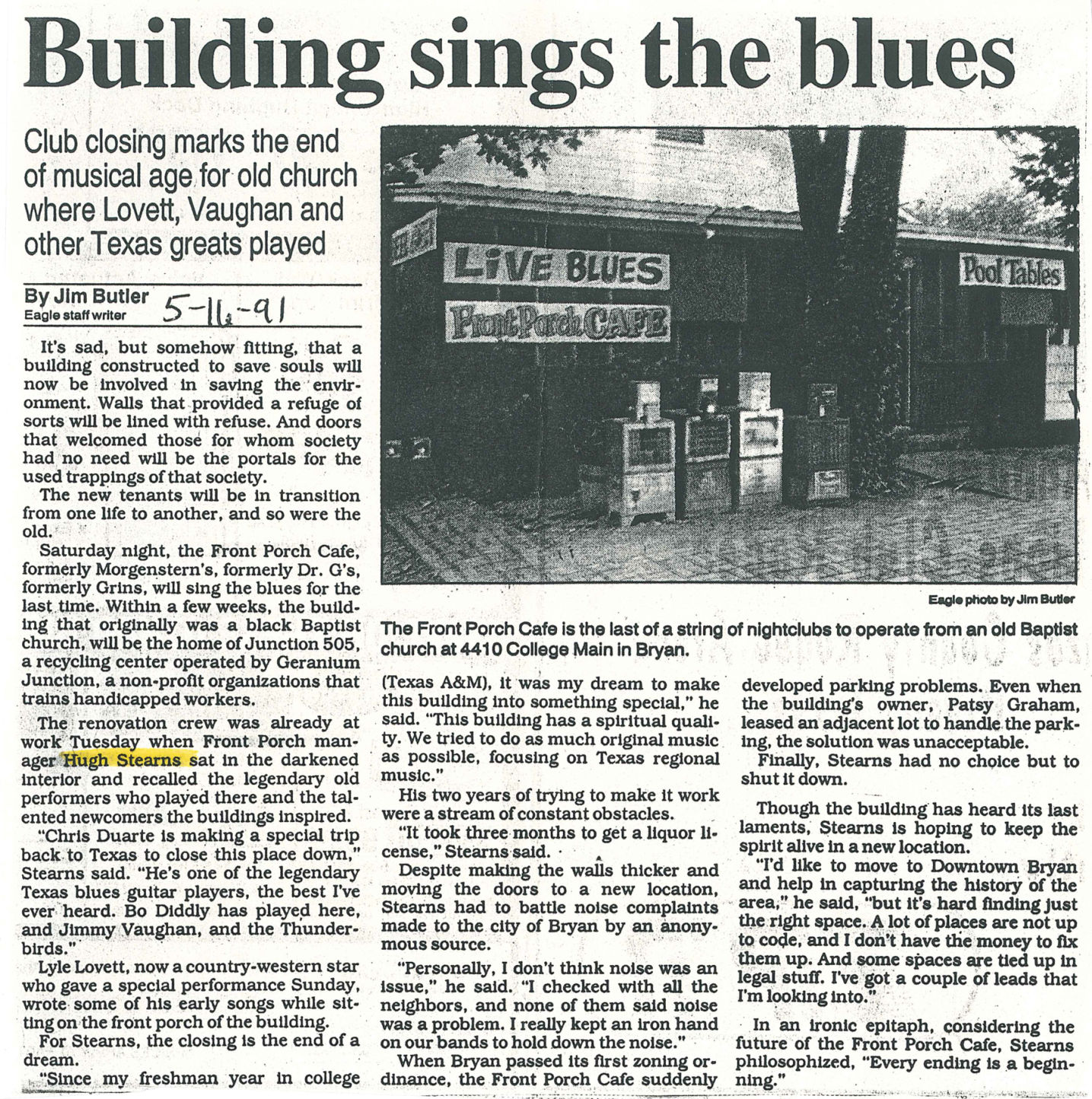 The Eagle Archives: Front Porch Cafe